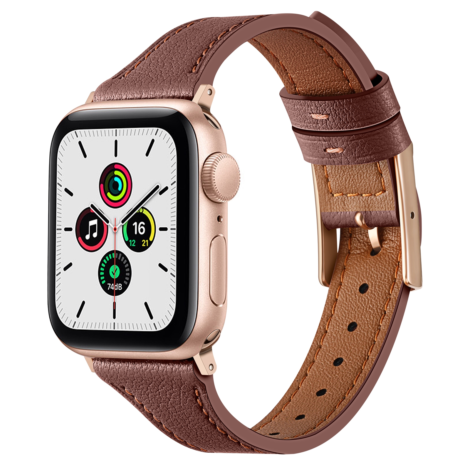 Leren bandje - Bruin - Geschikt voor Apple Watch 38mm / 40mm / 41mm / 42mm
